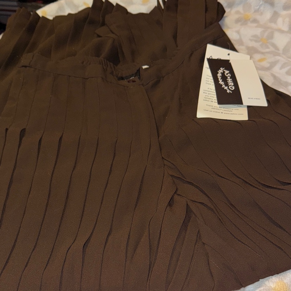 ASHRO Brown Pleated Pants Women's Size 10 Dress Pants Rumba Dance Streetwear